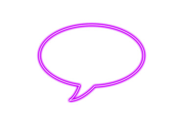 Bright pink neon speech bubble on transparent background © Imran