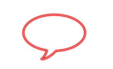 Red neon speech bubble isolated on transparent background © Imran
