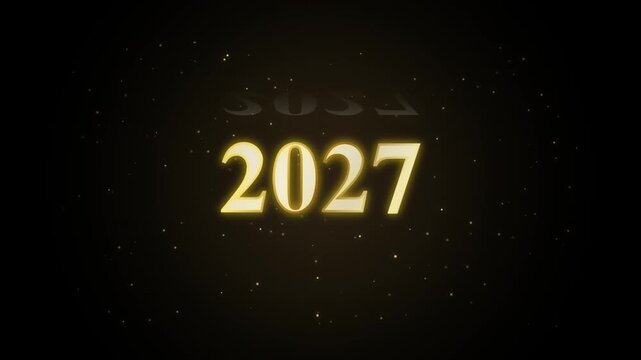 Golden 2027 with subtle ornaments on elegant black background