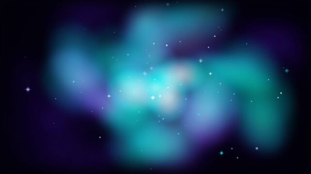 Expansive Deep Cosmic Space Celestial Nebula Cloud Swirling with Indigo, Violet, and Cyan Gas Plumes and Sparkling Stardust on Black Background for Educational Astronomy and Sci-Fi Visuals