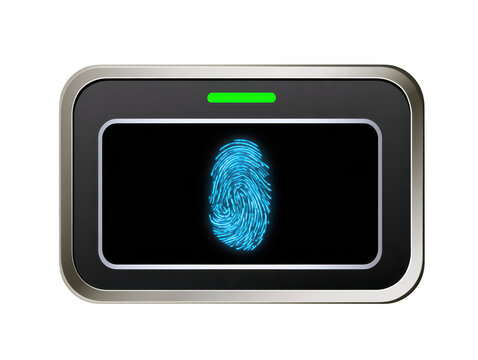 Rectangular fingerprint scanner with illuminated sensor for security