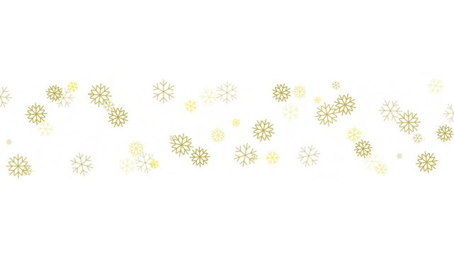 Golden Christmas Snowflakes Falling Background