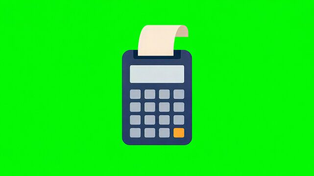 Flat Design Financial Calculator Icon Featuring A Receipt Roll Displaying Professional Accounting Tools For Digital Finance Management