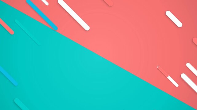 Clean 2D Flat Material Design Motion Graphic with Diagonal Sliding Rounded Capsule Bars in Coral Red, Yellow, Cyan, and Teal on Crisp Light Background for Corporate Software Explainer