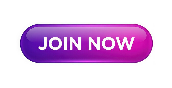 Join now button isolated on transparent background