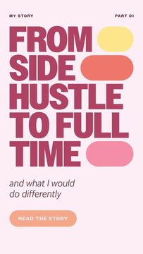 Bloom Design Story / Oversized Burgundy Story Headline and Pastel Pills for Founder Journey Posts / Vertical / Part 03