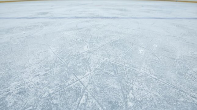 Ice hockey rink surface with skate marks