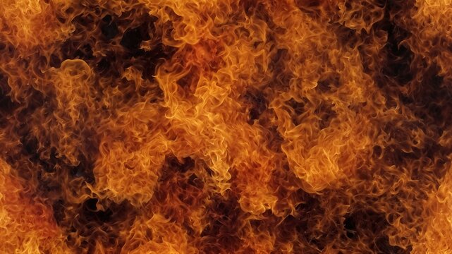 Explosive orange flame burst with sweeping fire trails, glowing embers, molten highlights, and intense abstract energy against a dark background.