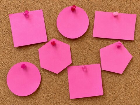 Pink Blank Notes in Mixed Shapes