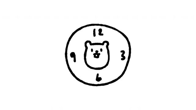 Animated doodle icon of a clock face featuring a groundhog head for time prediction.