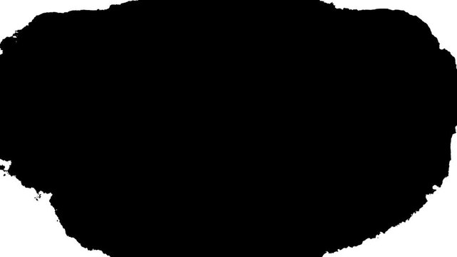 black ink watercolor effect on wet white canvas, Abstract slow motion transition reveal, ink drop effect ink splatter transition, alpha layer filter on black a white background, composition. 4k loop