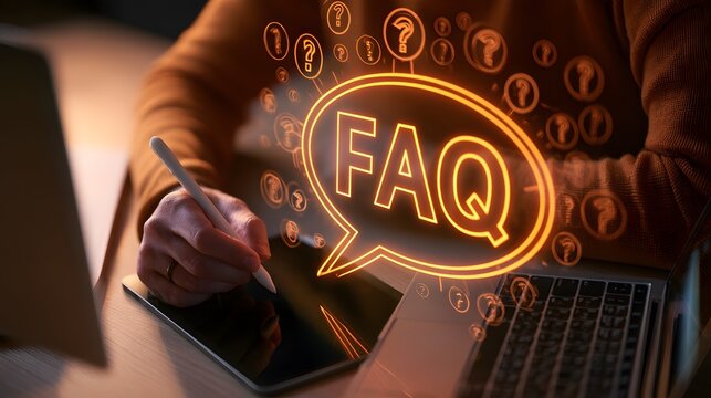 Faq questions and answers online support concept