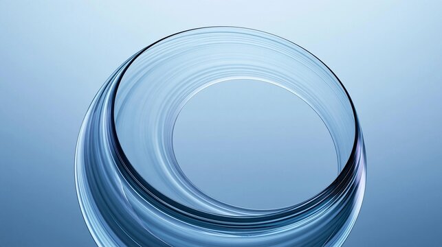 Abstract digital art piece with a light blue background. in the center of the image, there is a large, circular shape that appears to be made up of thin, wavy lines.