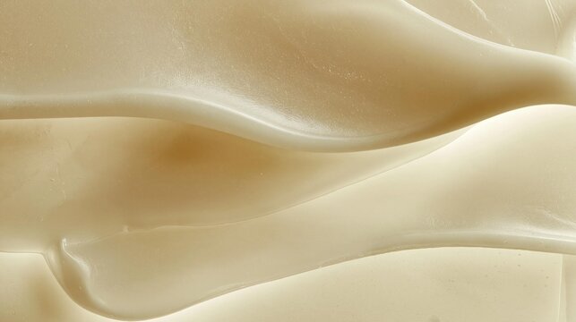 Close-up of a smooth, creamy substance. the substance appears to be a light beige color and has a smooth texture. it is curved and wavy, creating a sense of movement and depth.