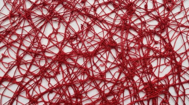 Abstract red thread web texture
