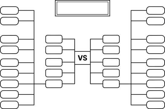 Blank tournament bracket template for sports competitions and bracket challenges