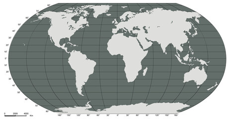 Vector illustration of a gray world map © Murat