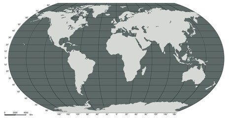 Vector illustration of a gray world map © Murat