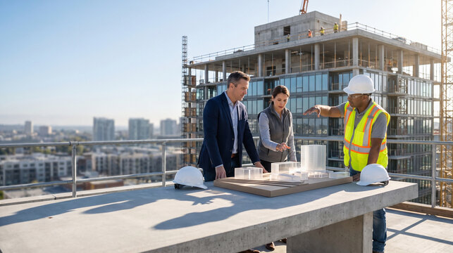 Project stakeholders assess a mixed-use massing concept