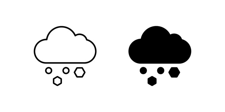 Cloud with hail icon for weather forecast
