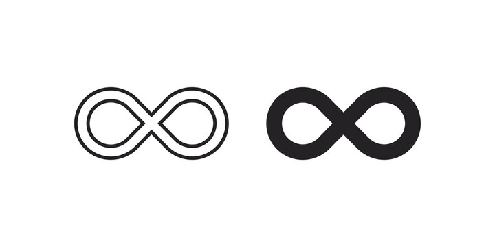 Infinity loop symbol representing eternal cycle and constant motion for mathematical branding.