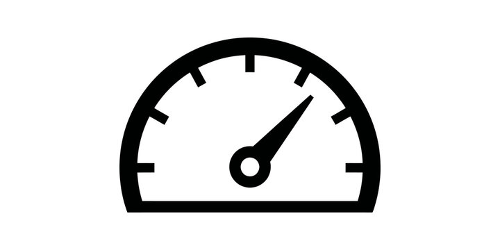 Speedometer gauge icon dashboard indicator for vehicle performance and measurement monitoring.