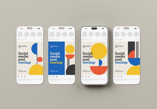 Social Media Portrait Post Mockup