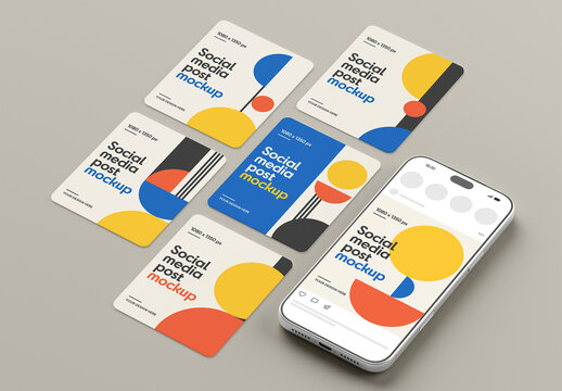 Social Media Portrait Post Mockup