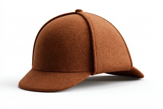 Classic deerstalker hat, 3D illustration isolated on white background
