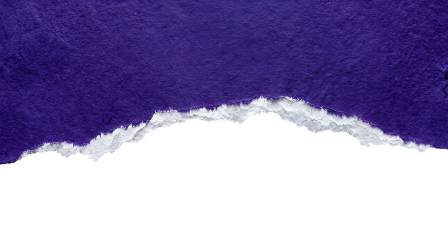 A piece of dark purple paper with a rough torn edge