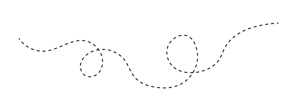 Black dashed line with loops and curves for design elements