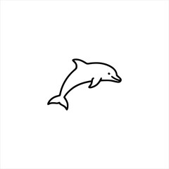 Obraz premium dolphin silhouette isolated on transparent background transparent marine animal outline