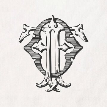 Vintage Monogram FOF : Instant Download / Digital FILE