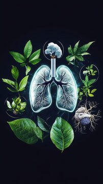 Symbolic Representation of Lungs and Nature: A Fusion of Health, Vitality, and Environment