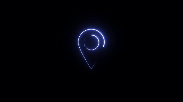 Looping animation of map location pin on a background
