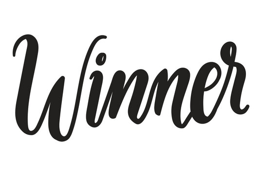 PNG winner word, black calligraphy transparent background