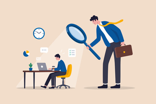 Micromanagement and Toxic Boss Supervision Concept