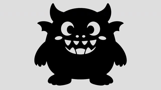 Cute funny cartoon monster animation