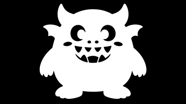 Cute funny cartoon monster animation