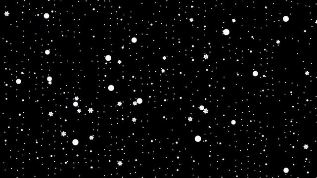 Falling snow overlay loop transparent alpha channel white snowflakes winter ideal for compositing over live action clips title sequences wedding edits flyers posters and festive promo layers