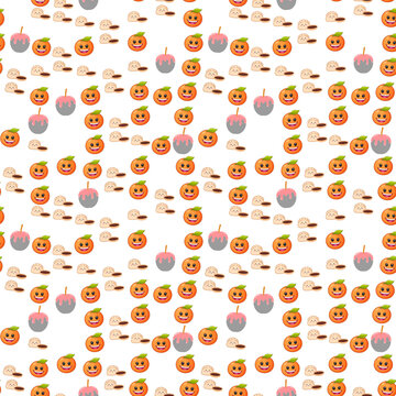 Cartoon fruits and dumplings pattern