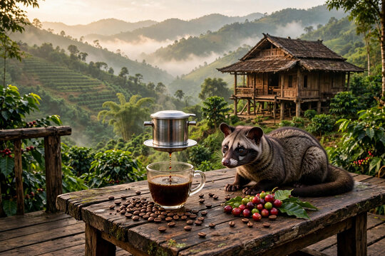 Vietnamese Central Highlands Weasel Coffee Ca Phe Chon Tay Nguyen