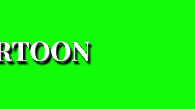 CARTOON text Animated Vedio in white color on green back, cartoon, cartoon text, animated text, text animation, animation, animated, white text, green background, green screen, chroma key, cartoon ani