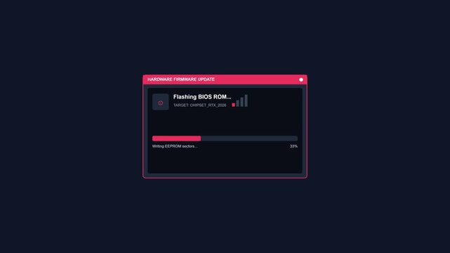 BIOS ROM update progress bar screen animation