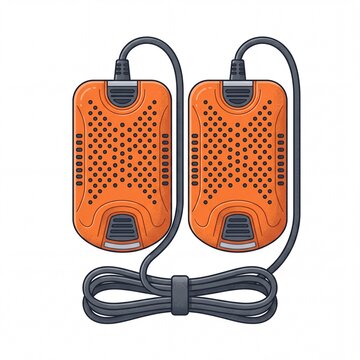 Orange electric shoe dryer and boot warmer illustration