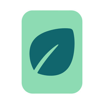 Teal leaf icon on mint green rounded rectangle