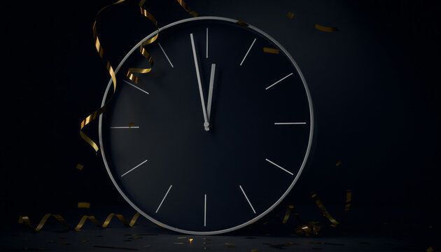 Minimalist wall clock counting down to the New Year