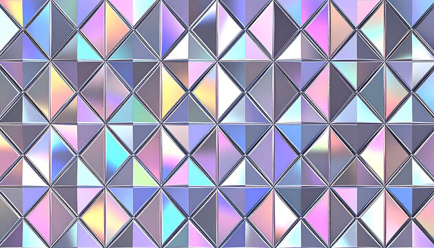 Seamless Pattern Small Diamond Cut Triangular Facets Precise Geometric Colorful