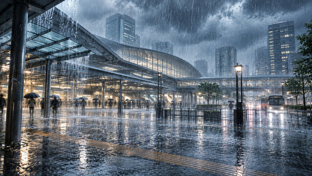 大雨・豪雨の写真素材｜大雨・豪雨・集中豪雨・洪水・水害・災害・防災・気象災害｜Heavy Rain and Torrential Rain Weather Disaster Photography