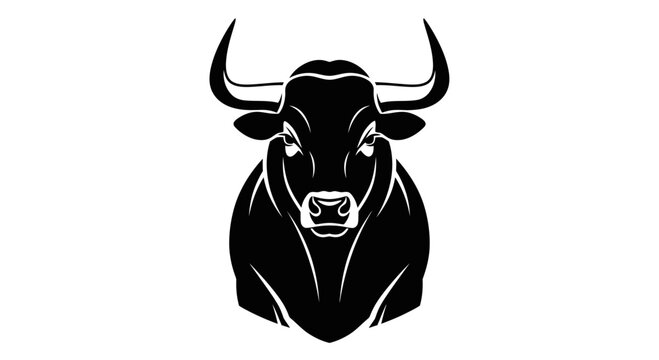 Minimalist Bull Head Vector Icon Illustration